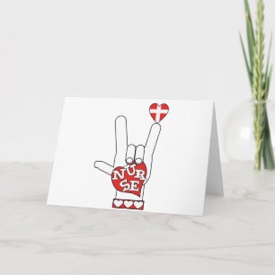 Carte ASL I Love You Sign Language - HAND HEART NURSE