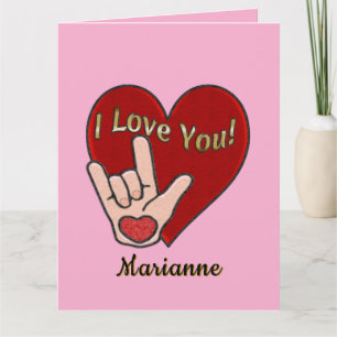 Carte ASL personnalisée Je t'aime