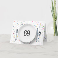 Assiettes et couverts pour 69e anniversaire