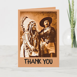 Carte assis Bull Buffalo Bill Wild West Show Merci
