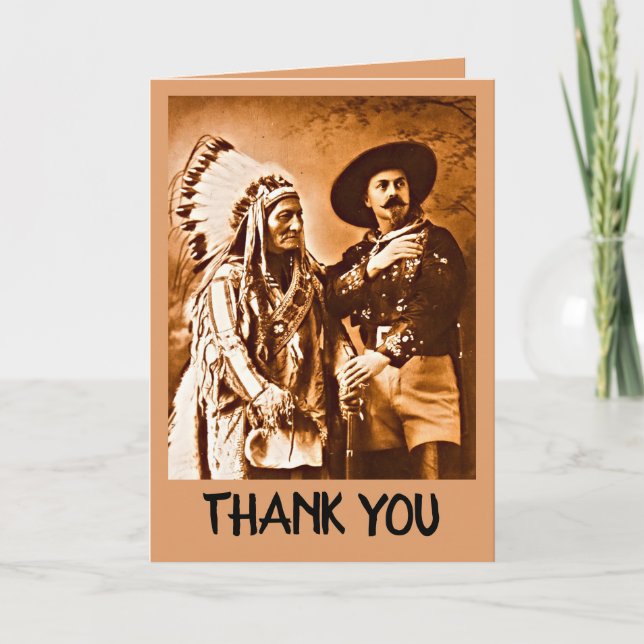 Carte assis Bull Buffalo Bill Wild West Show Merci (Devant)