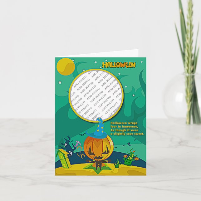 Carte Assistant Halloween Jack o' Lantern Ajouter cadre  (Devant)