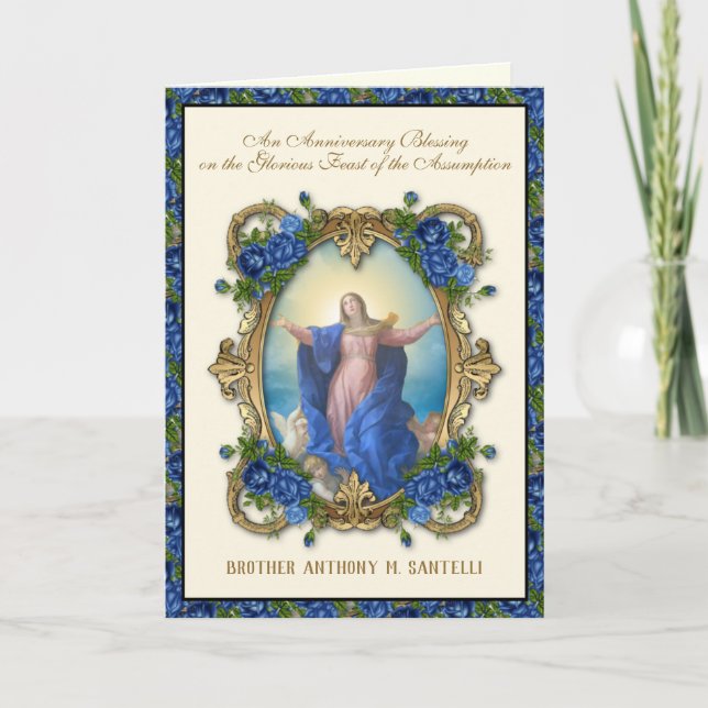 Carte Assomption Frère Profession religieuse des vaches (Devant)