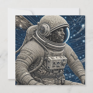Carte Astronaute d'art IA dans l'espace