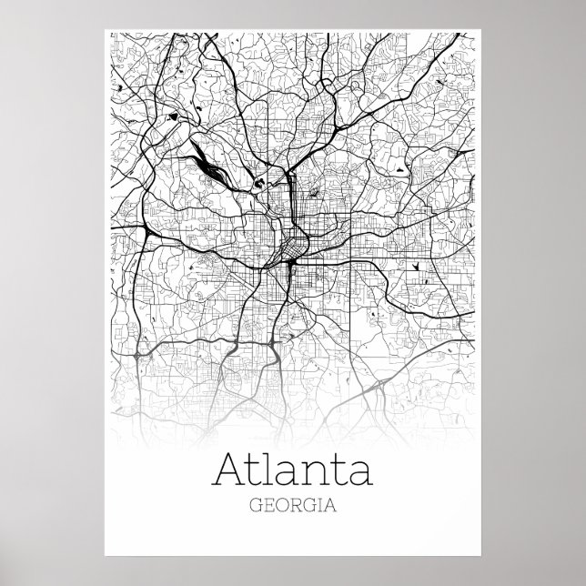 Carte Atlanta - Géorgie - Carte de la ville Poster (Devant)