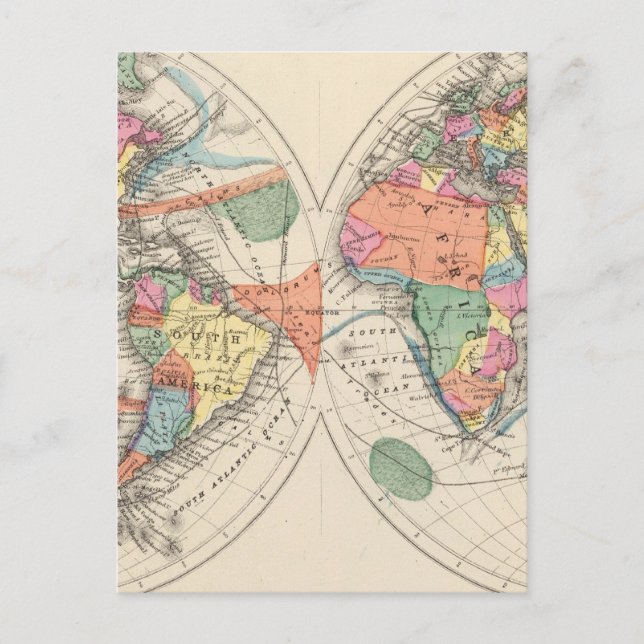 Carte Atlas mondial avec courants et alizés (Devant)