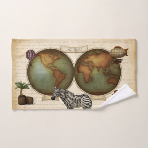Carte Atlas Steampunk du voyageur du monde néo-vi