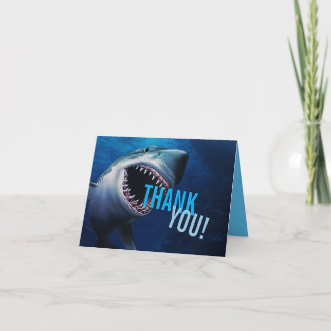 Carte Attaque de requins | Ocean Merci Boys Anniversaire (Devant)