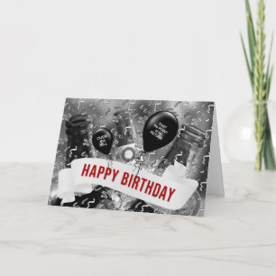 Carte Au-dessus de la colline Anniversaire Bucket de biè