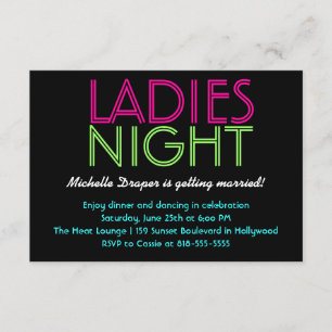 Carte au néon de nuit de dames