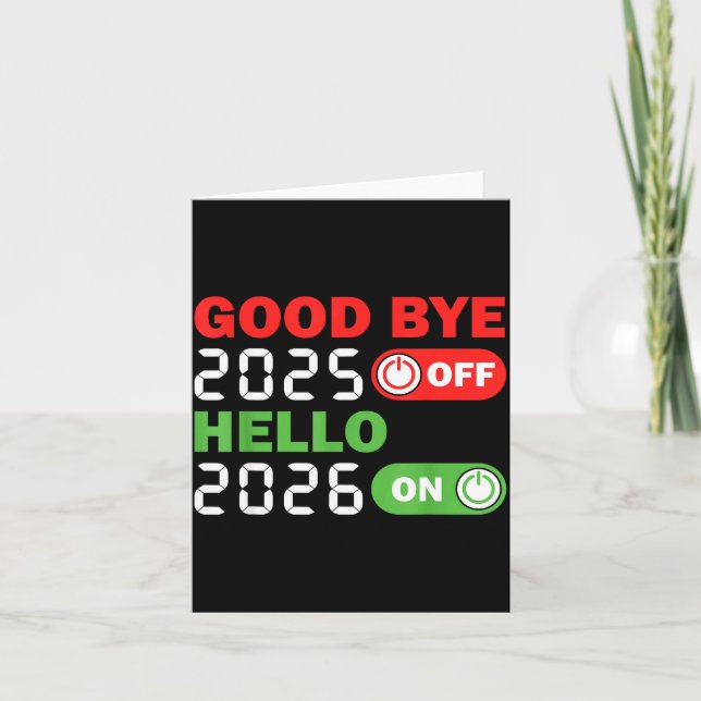 Carte Au revoir 2025 Bonjour 2026 Joyeux Nouvel An Fête  (Devant)