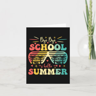 Carte Au revoir école bonjour été jour heureux dernier j