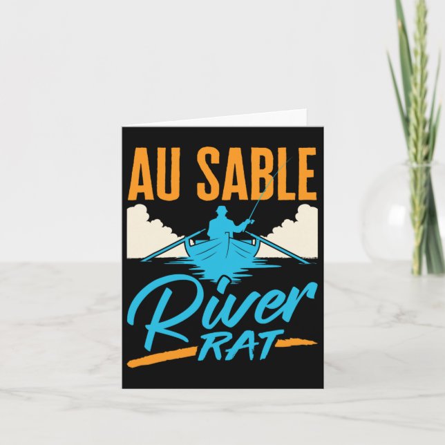 Carte Au Sable River Rat Rafting Canoë Bateau De Pêche (Devant)