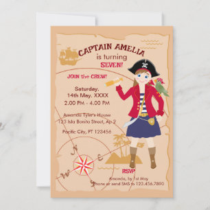 Carte au trésor de fille pirate Fête d'anniversair