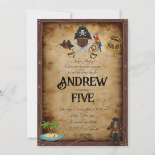 Carte au trésor personnalisée Crâne de pirate Ahoy