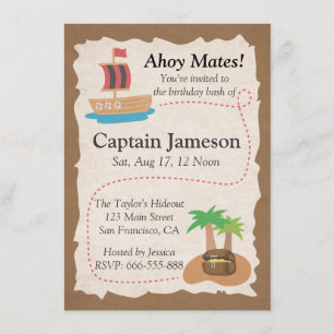 Carte au trésor, Thème Pirate pour une fête d'anni