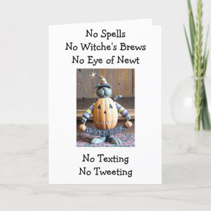 CARTE AUCUN TEXTE/TWEETS/TRICKING/HALLOWEEN DE SPECTACLE