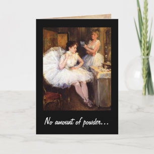 Carte Aucune quantité de poudre Humour Vintage Anniversa