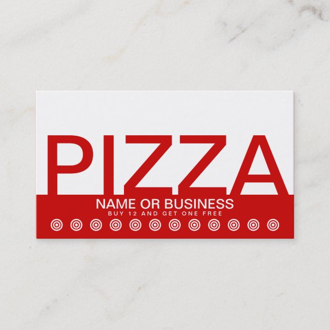 carte audacieuse de fidélité de client de PIZZA (Devant)