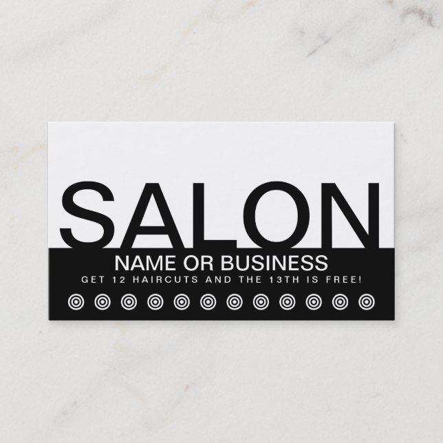 carte audacieuse de fidélité de client de SALON (Devant)