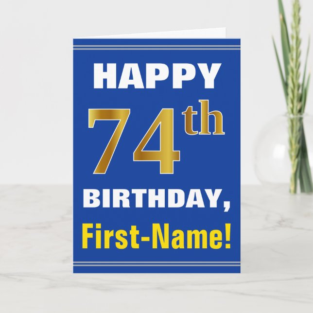 Carte Audacieux, bleu, anniversaire d'or de Faux (Devant)