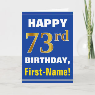 Carte Audacieux, bleu, anniversaire d'or de Faux