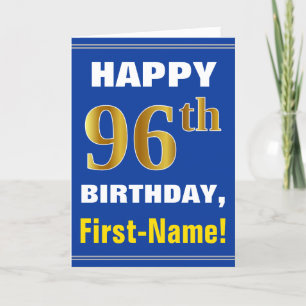 Carte Audacieux, bleu, anniversaire d'or de Faux