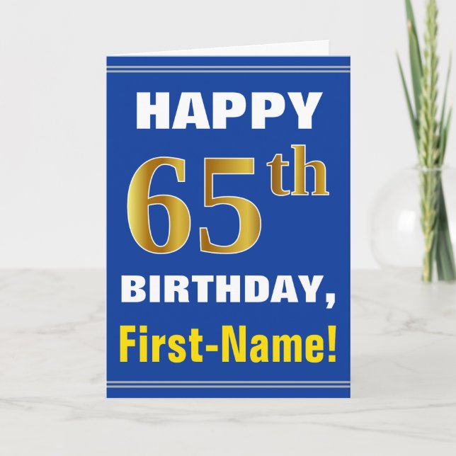 Carte Audacieux, bleu, anniversaire d'or de Faux (Devant)