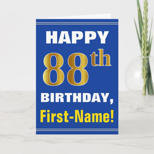 Carte Audacieux, bleu, anniversaire d'or de Faux (Devant)