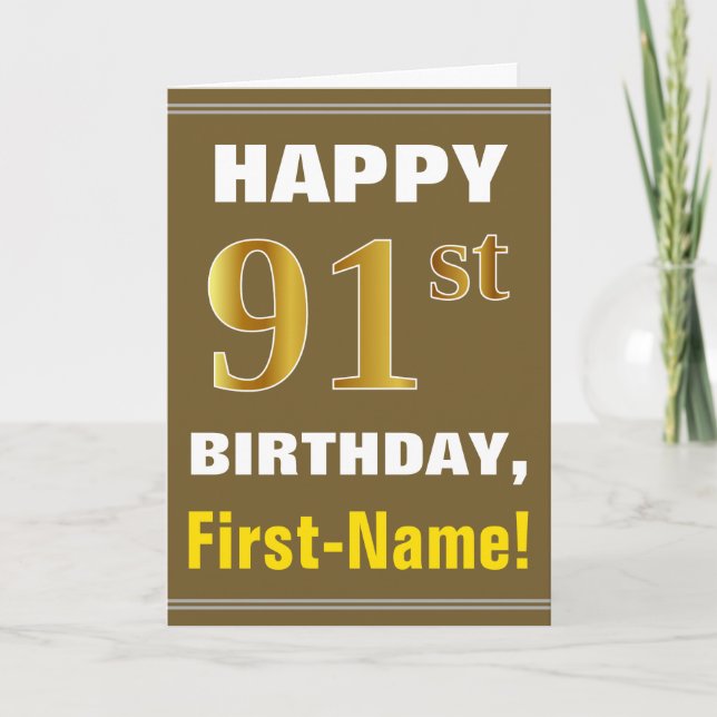 Carte Audacieux, Brown, anniversaire d'or de Faux (Devant)