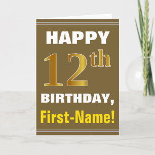 Carte Audacieux, Brown, anniversaire d'or de Faux 12ème