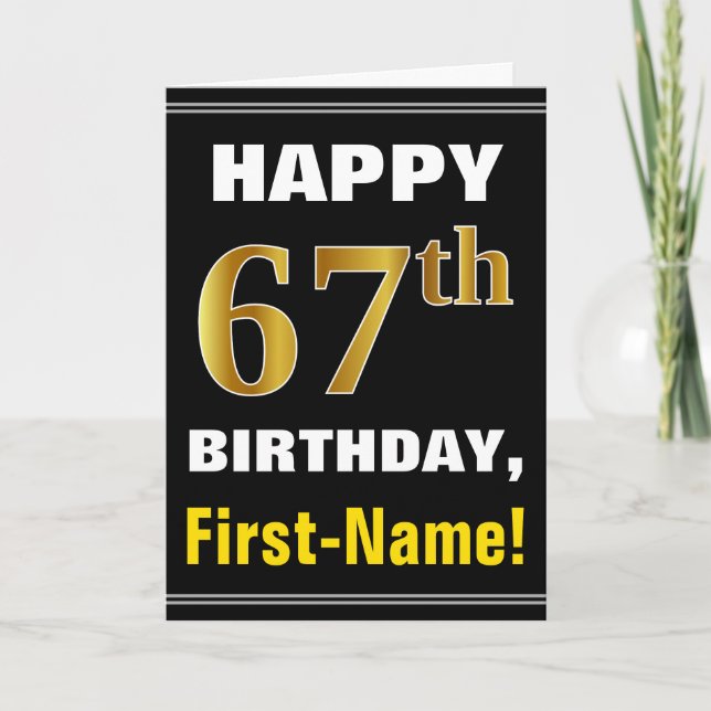 Carte Audacieux, noir, anniversaire d'or de Faux (Devant)