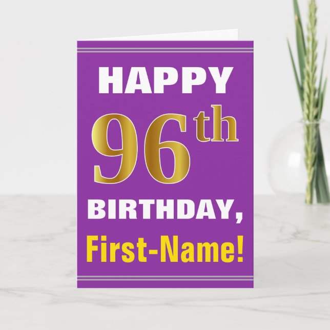 Carte Audacieux, pourpre, anniversaire d'or de Faux (Devant)