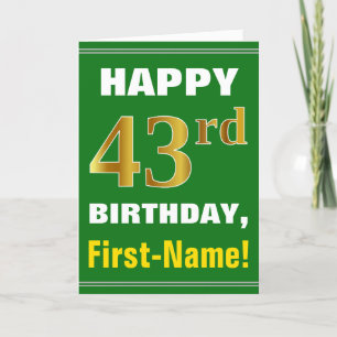 Carte Audacieux, vert, anniversaire d'or de Faux