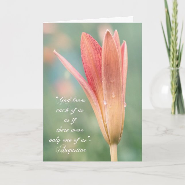 Carte Augustine cite Dieu sur Daylily photo (Devant)