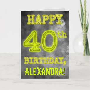 Carte Aura éffrayante brillante "HEUREUX 40ème anniversa