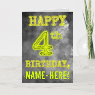 Carte Aura éffrayante brillante "HEUREUX 4ème anniversai