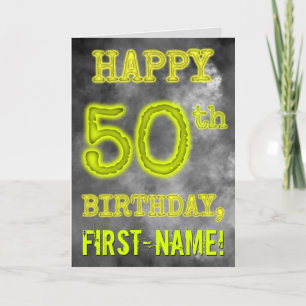 Carte Aura éffrayante brillante "HEUREUX 50ème anniversa