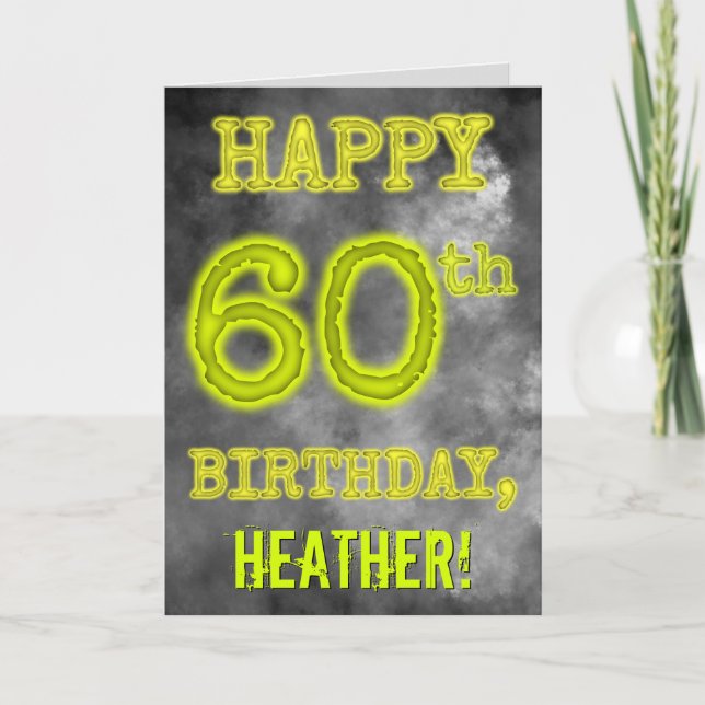 Carte Aura éffrayante brillante "HEUREUX 60ème anniversa (Devant)
