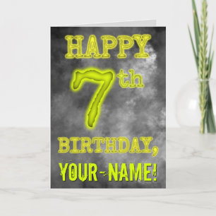 Carte Aura éffrayante brillante "HEUREUX 7ème anniversai