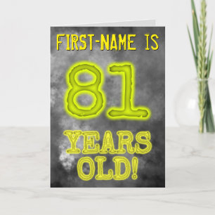 Carte Aura éffrayante brillante Look "81 ANS !" + Nom