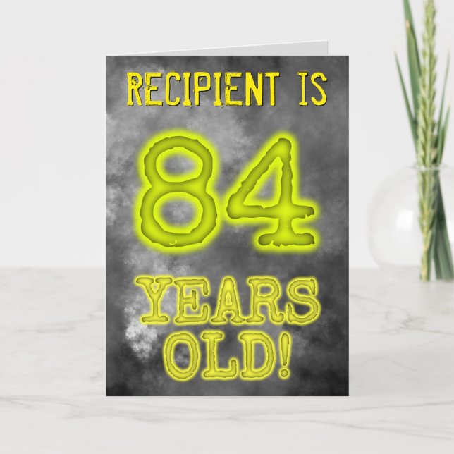Carte Aura éffrayante brillante Look "84 ANS !" + Nom (Devant)