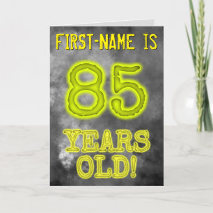 Carte Aura éffrayante brillante Look "85 ANS !" + Nom