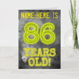 Carte Aura éffrayante brillante Look "86 ANS !" + Nom