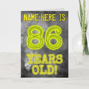 Carte Aura éffrayante brillante Look "86 ANS !" + Nom