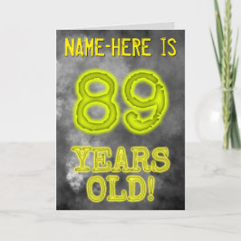 Carte Aura éffrayante brillante Look "89 ANS !" + Nom