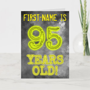 Carte Aura éffrayante brillante Look "95 ANS !" + Nom