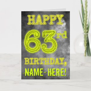 Carte Aura éffrayante brillante Look "HEUREUX 63ème anni