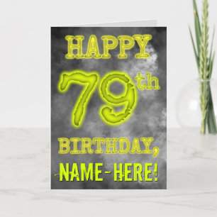 Carte Aura éffrayante Lumineuse "HEUREUX 79e ANNIVERSAIR