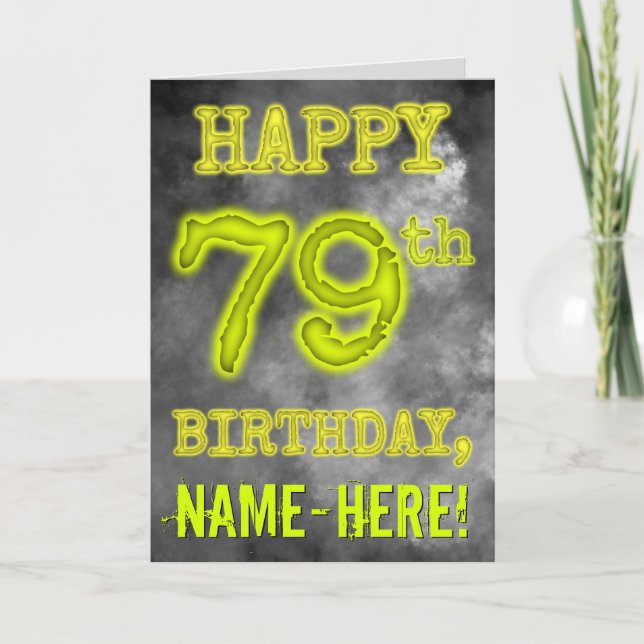 Carte Aura éffrayante Lumineuse "HEUREUX 79ème anniversa (Devant)